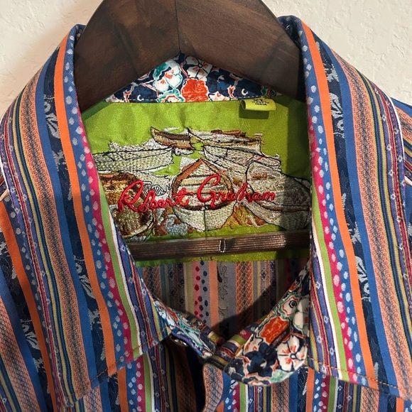 Robert Graham Patterned Button-Down Shirt – Size XL - Picture 4 of 8